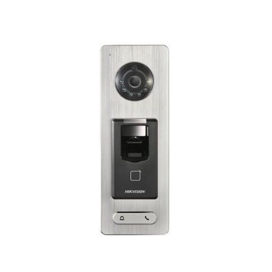 Hikvision IP Intercom 2MP Camera + Fingerprint + Card Reader, Stainless Steel, Surface (Display Model)
