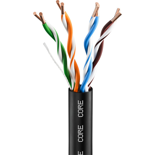CORE CAT5e Outdoor U/UTP Solid CCA Cable, PE, 305m, 24AWG, CPR Fca, 100MHz